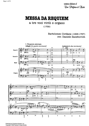 Messa da Requiem - Score