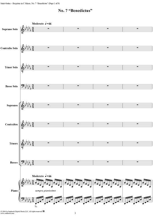 Requiem in C Minor, Op. 54: No. 7, Benedictus