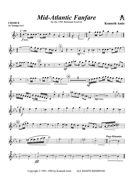 Mid-Atlantic Fanfare - Choir B-Trumpet 1