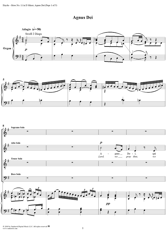 Mass No. 11 in D Minor, "Nelsonmesse": Agnus Dei