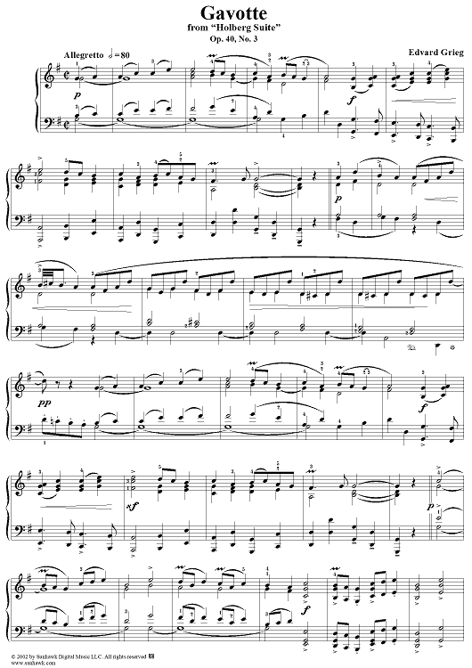 Holberg Suite, op. 40, no. 3: Gavotte