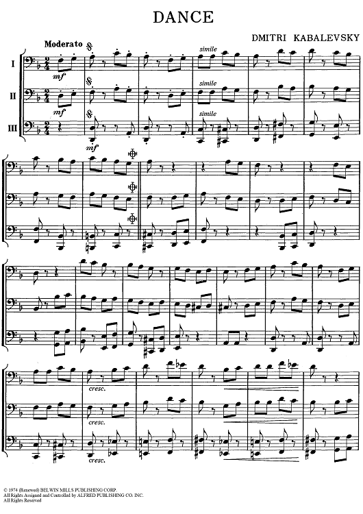 Dance - Bass Clef Instruments