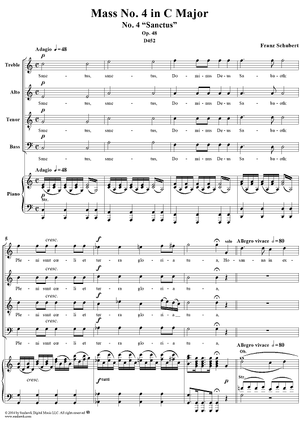 Mass No. 4 in C Major, Op. 48, D452: No. 4, Sanctus
