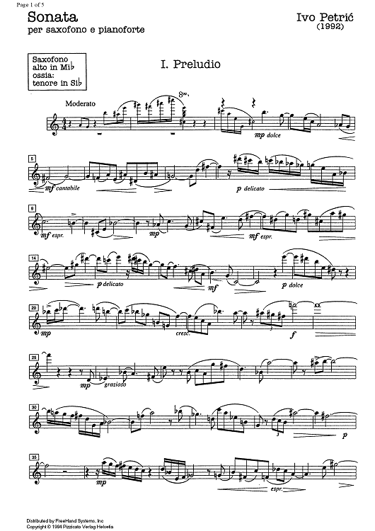 Sonata - E-flat Alto Saxophone