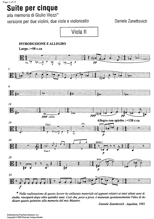 Suite per cinque - Viola 2