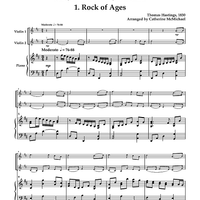 Hymns from "The Southern Harmony" for 2 Violins and Piano - Piano