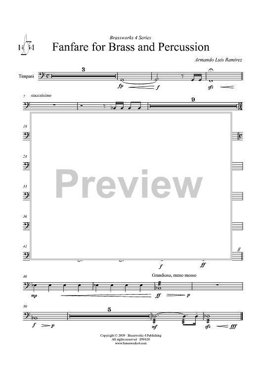 Fanfare for Brass and Percussion - Timpani