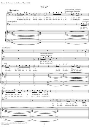 La Cenerentola, Act 2, Recitative and Sextet - Vocal Score