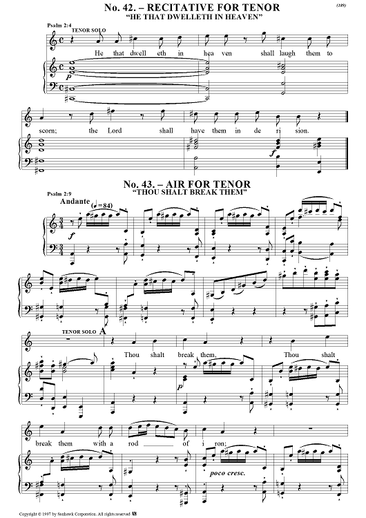 Messiah, no. 43: Thou shalt break them - Piano Score