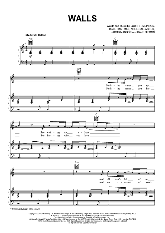 louis tomlinson piano sheet music