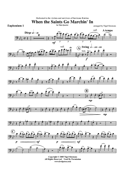 When the Saints Go Marchin' In - Euphonium 1 BC/TC