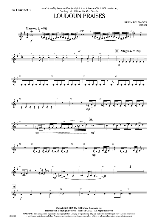 Loudoun Praises - Bb Clarinet 3