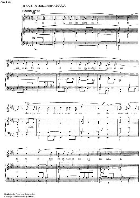 Ti saluta dolcissima Maria