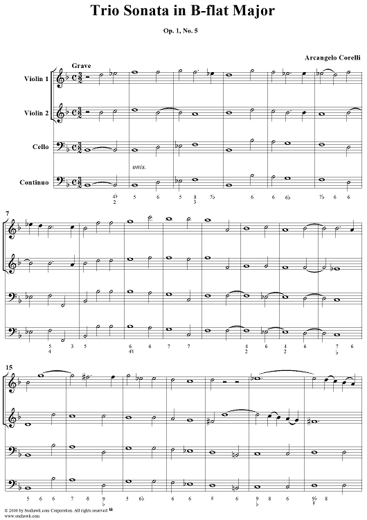 Trio Sonata in B-flat major, op. 1, no. 5