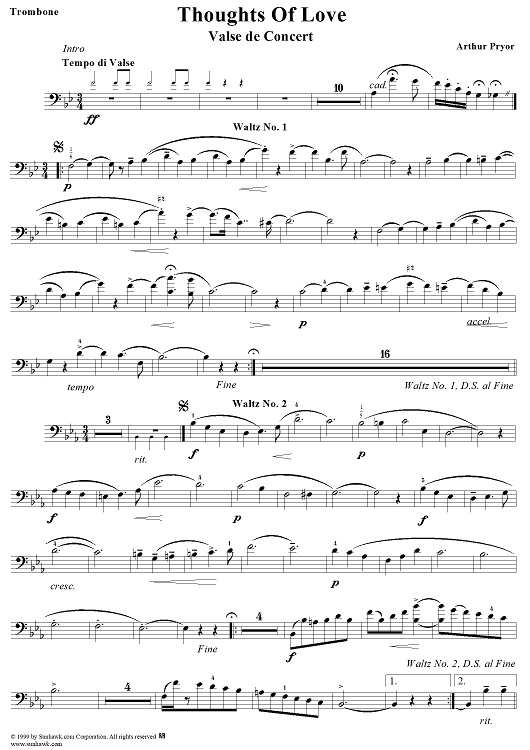 Thoughts of Love - Trombone