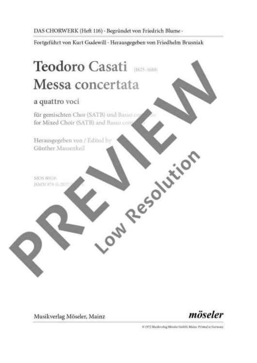 Concerted mass - Choral Score