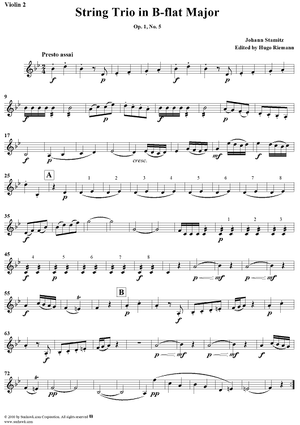 String Trio in B-Flat Major, Op. 1, No. 5 - Violin 2
