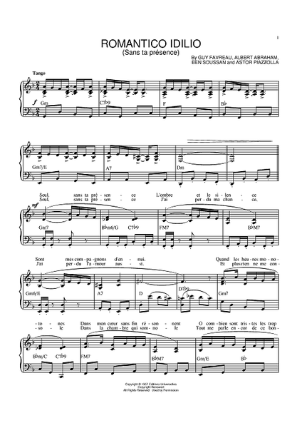 Romantico Idilio (Sans ta presence)