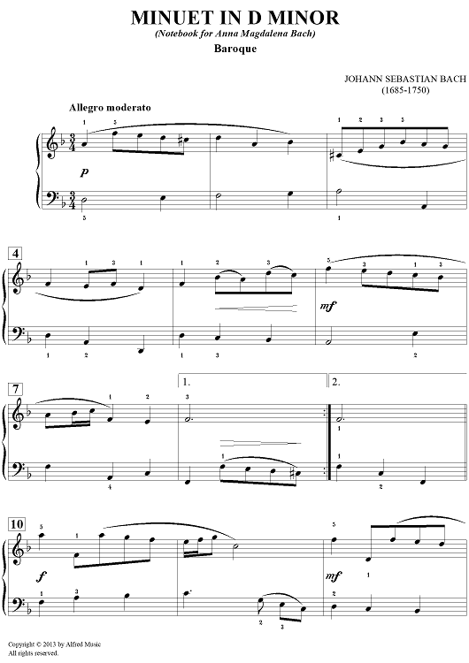 Minuet In D Minor (Baroque)