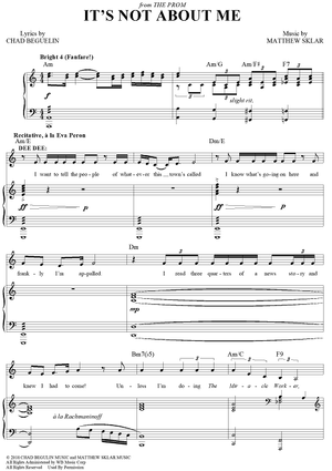 It's Not About Me - from The Prom" Sheet Music for Piano/Vocal/ Chords - Sheet Music Now