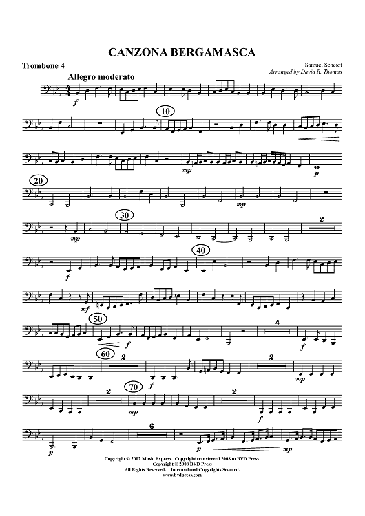 Canzona Bergamasca - Trombone 4