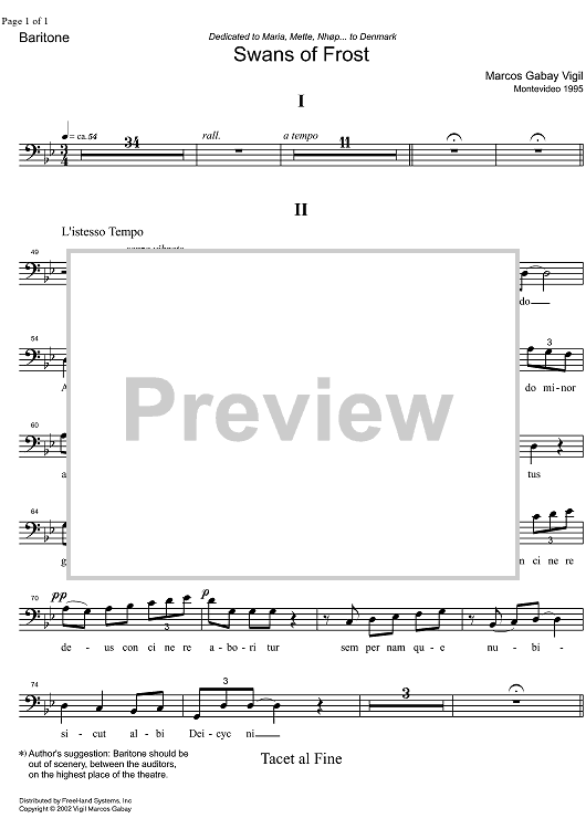 Swans of Frost - Baritone