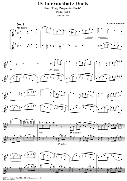Forty Progressive Duets, Op. 55, Nos. 26 - 40