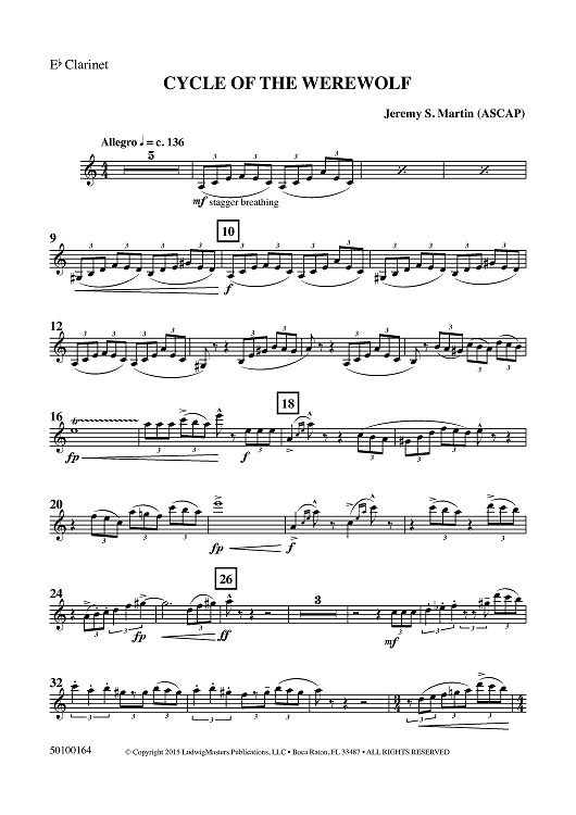 Cycle of the Werewolf - Eb Alto Clarinet