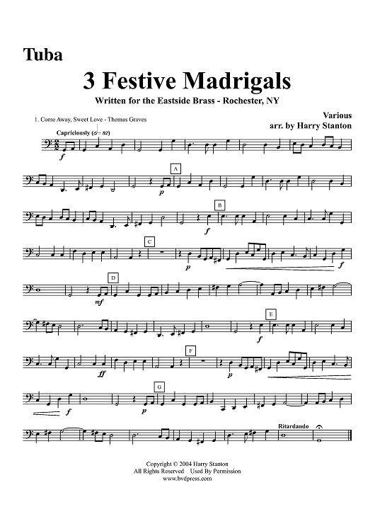 3 Festive Madrigals - Tuba