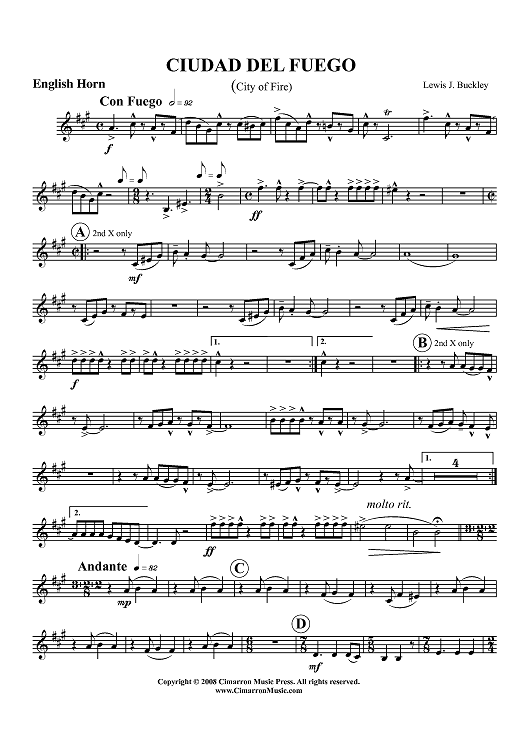 Ciudad del Fuego (City of Fire) - English Horn