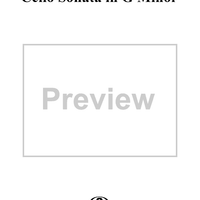 Cello Sonata in G Minor - Piano Score