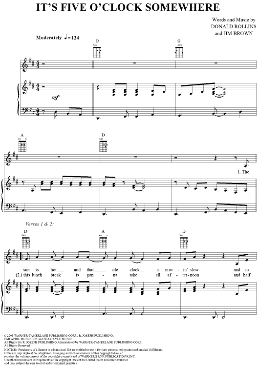 It's Five O'Clock Somewhere