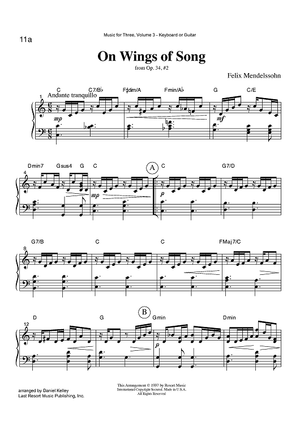 On Wings of Song - from Op. 34, #2 - Keyboard or Guitar