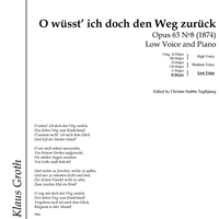 O wüsst' ich doch den Weg zurück Op.63 No. 8