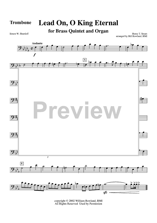 Lead On, O King Eternal - Trombone
