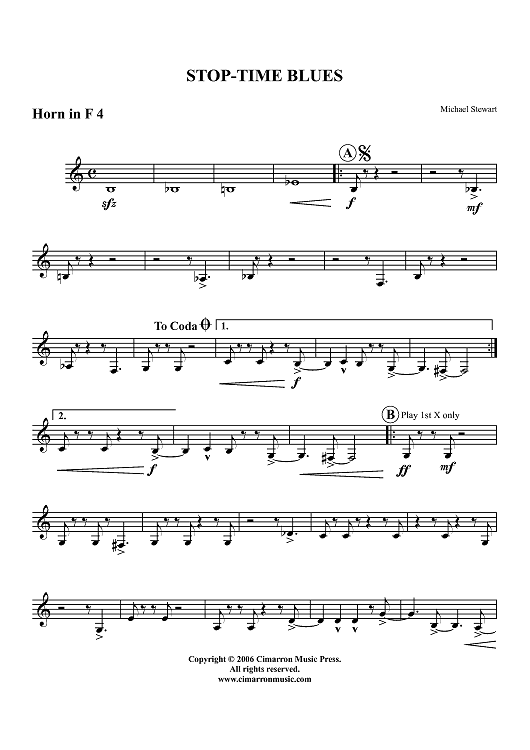 Stop-Time Blues - Horn 4 in F
