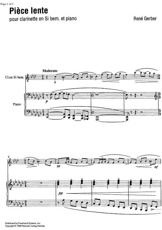 Pièce lente - Score