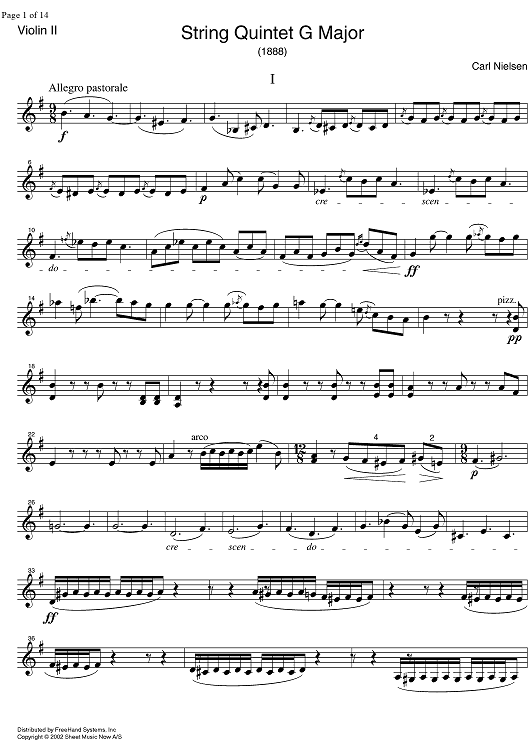 String Quintet G Major - Violin 2