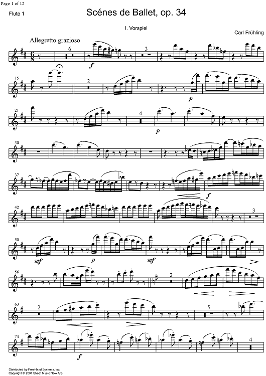 Scènes de Ballet Op.34 - Flute 1