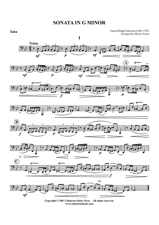 Sonata In G Minor - Tuba