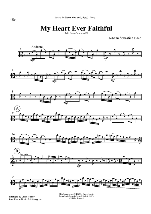 My Heart Ever Faithful - Aria from Cantata #68 - Part 2 Viola