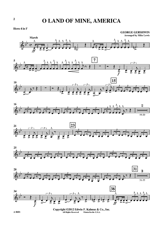 O Land Of Mine, America - Horn 4 in F