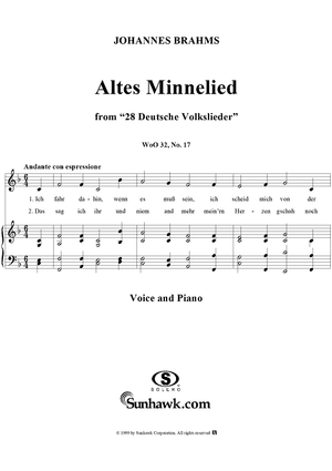 Altes-Minnelied - No. 17 from "28 Deutsche Volkslieder" WoO 32