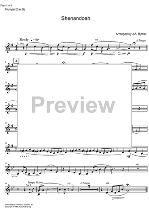 Shenandoah - B-flat Trumpet 2