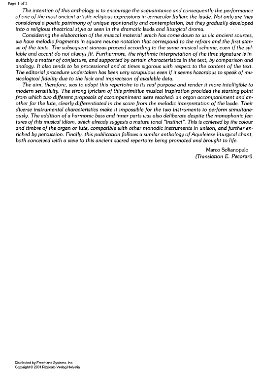 Ciascun ke fede sente - Preface