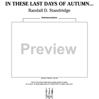In These Last Days of Autumn... - Score