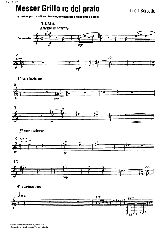 Messer Grillo re del prato - Alto Saxophone