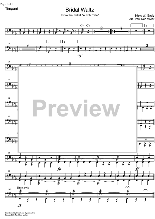 Bridal Waltz from A Folk Tale - Timpani