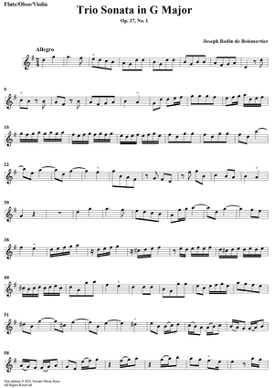 Trio Sonata in G Major Op. 37 No. 1 - Flute/Oboe/Violin