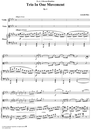 Trio In One Movement, Op. 4 - Score